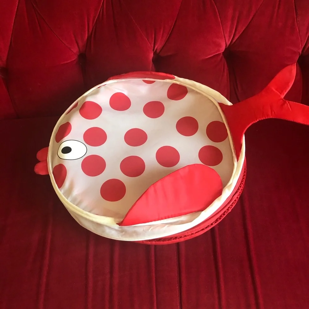 IKEA Collapsible Korall Fisk Red Mesh Basket Kids Toy Organizer